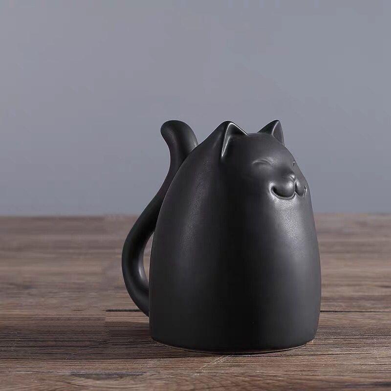 Black And White Cat Furnishings Ceramic Vase Ornaments Nordic Ceramics Home Crafts Family Of Three Cat Ornaments - Pacisia