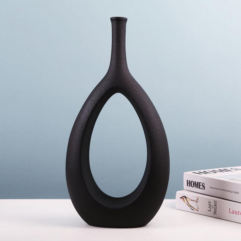Simple And Special-Shaped Ceramic Vase Flower Arrangement Light Luxury Modern Home Decoration - Pacisia