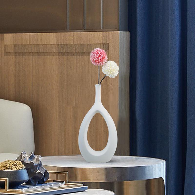 Simple And Special-Shaped Ceramic Vase Flower Arrangement Light Luxury Modern Home Decoration - Pacisia
