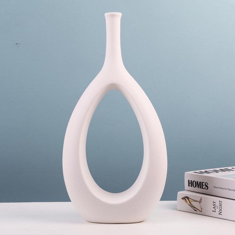 Simple And Special-Shaped Ceramic Vase Flower Arrangement Light Luxury Modern Home Decoration - Pacisia