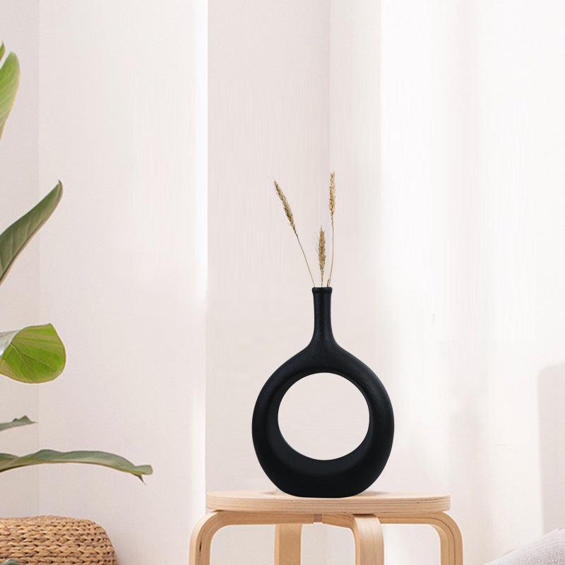Simple And Special-Shaped Ceramic Vase Flower Arrangement Light Luxury Modern Home Decoration - Pacisia