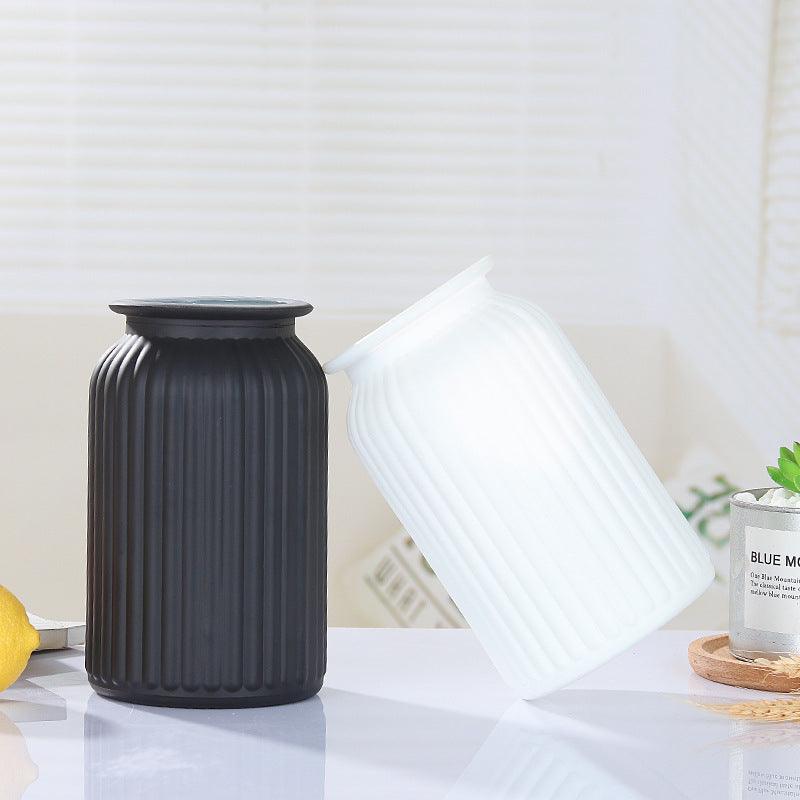 Glass Vase Ins Nordic Black Frosted Craft Vase Home Style Decoration Home Decoration Should Be Simple And Modern - Pacisia