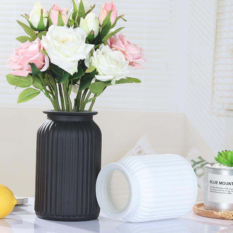 Glass Vase Ins Nordic Black Frosted Craft Vase Home Style Decoration Home Decoration Should Be Simple And Modern - Pacisia