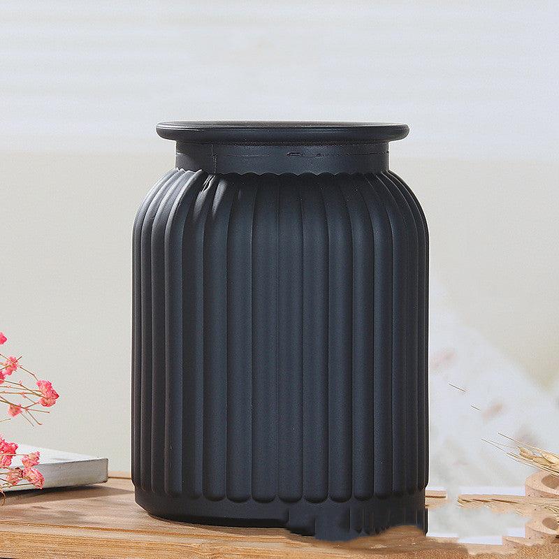 Glass Vase Ins Nordic Black Frosted Craft Vase Home Style Decoration Home Decoration Should Be Simple And Modern - Pacisia
