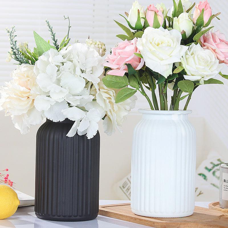Glass Vase Ins Nordic Black Frosted Craft Vase Home Style Decoration Home Decoration Should Be Simple And Modern - Pacisia