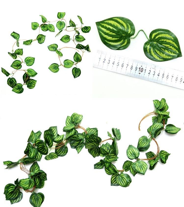 Artificial Flower Rattan Ivy Vines Green Leaves Green Plants Wall Hanging Pet Decoration Hanging Leaves - Pacisia