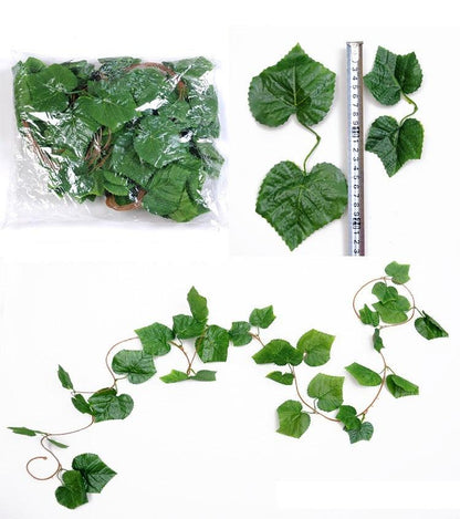 Artificial Flower Rattan Ivy Vines Green Leaves Green Plants Wall Hanging Pet Decoration Hanging Leaves - Pacisia