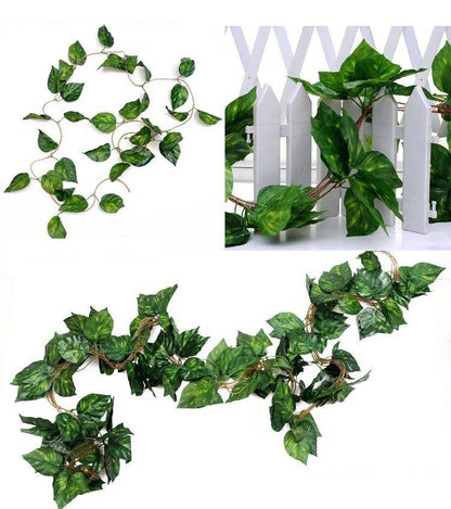 Artificial Flower Rattan Ivy Vines Green Leaves Green Plants Wall Hanging Pet Decoration Hanging Leaves - Pacisia