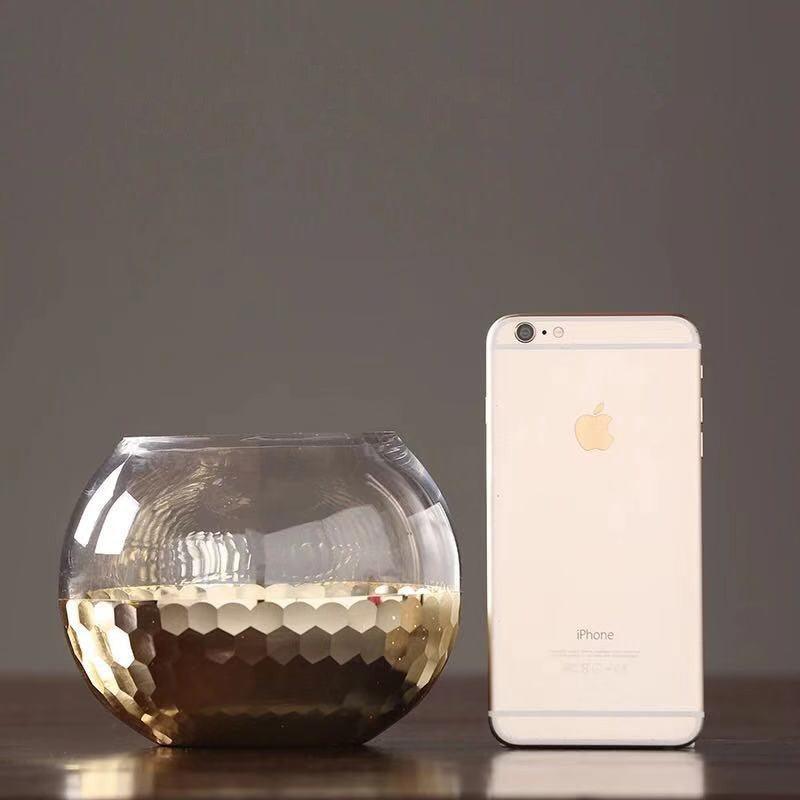Nordic Modern Minimalist Light Luxury Carved Ground Glass Vase Decoration Table Flower Arrangement Hydroponic Flower Device - Pacisia