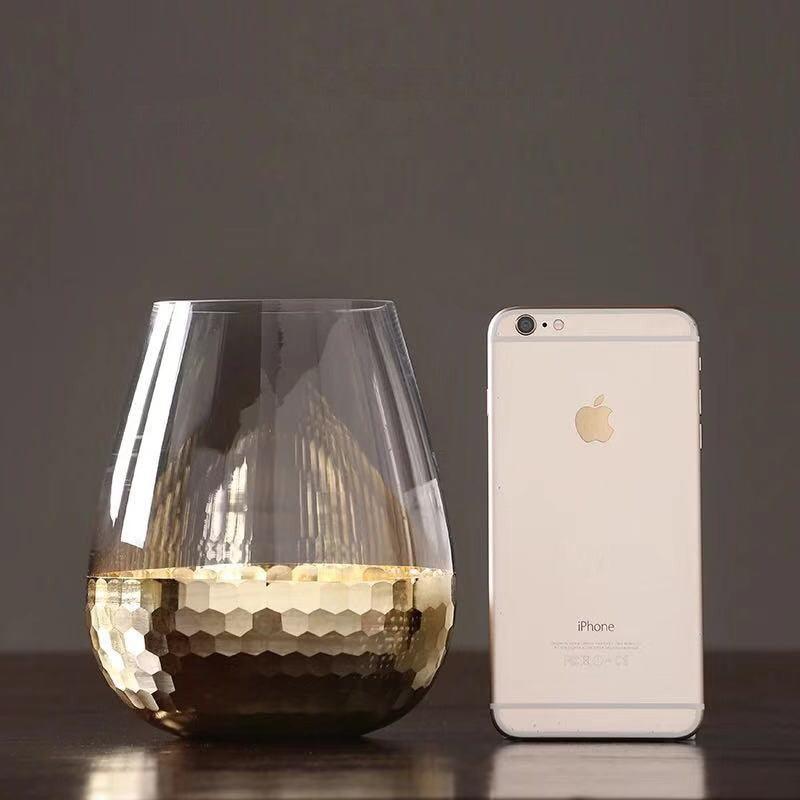 Nordic Modern Minimalist Light Luxury Carved Ground Glass Vase Decoration Table Flower Arrangement Hydroponic Flower Device - Pacisia