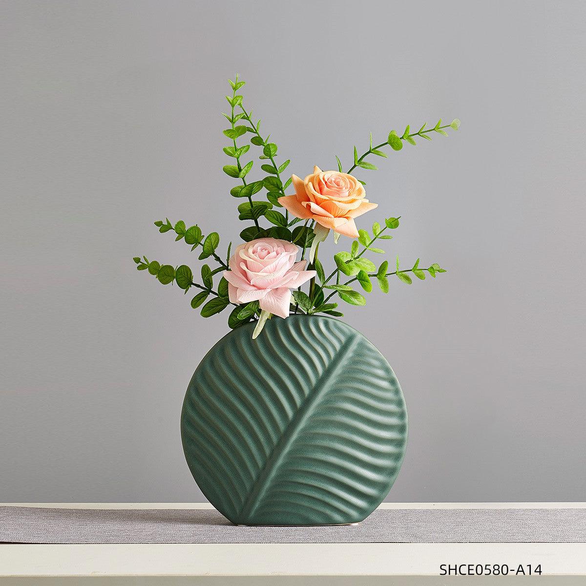 Nordic Light Luxury Ceramic Vase Decoration Creative Simple Living Room Flower Tv Cabinet Table Dry Flower Simulation Flower Decoration - Pacisia