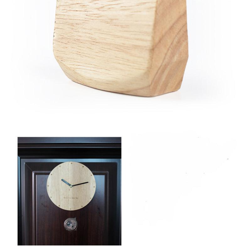 Wooden Clock Simple Solid Wood Desk Clock Table Clock Silent Ornament Clock Sitting Clock Living Room Creative Personality Clock - Pacisia
