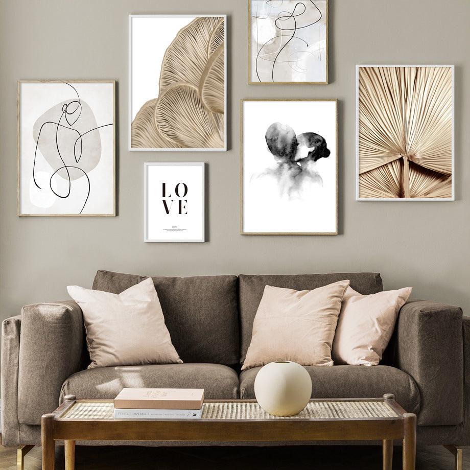 Geometric Abstraction Canvas Art Set - Modern Minimalist Wall Decor for Living Room and Bedroom - Pacisia