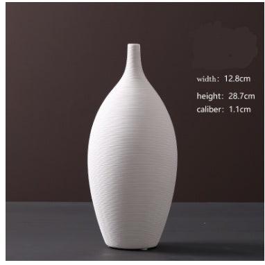 Wholesale Modern Minimalist White Ceramic Vase Ornaments European Creative Art Flower Arrangement Dried Flowers Artificial Flowers Home Decoration - Pacisia