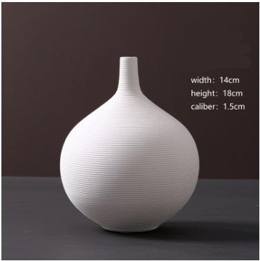 Wholesale Modern Minimalist White Ceramic Vase Ornaments European Creative Art Flower Arrangement Dried Flowers Artificial Flowers Home Decoration - Pacisia