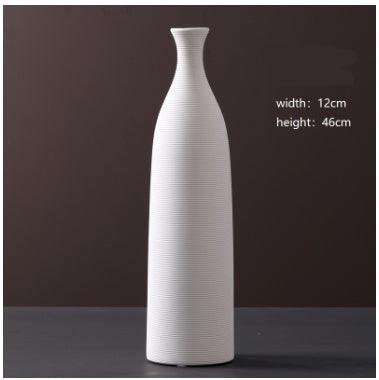 Wholesale Modern Minimalist White Ceramic Vase Ornaments European Creative Art Flower Arrangement Dried Flowers Artificial Flowers Home Decoration - Pacisia
