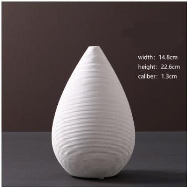 Wholesale Modern Minimalist White Ceramic Vase Ornaments European Creative Art Flower Arrangement Dried Flowers Artificial Flowers Home Decoration - Pacisia