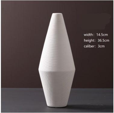 Wholesale Modern Minimalist White Ceramic Vase Ornaments European Creative Art Flower Arrangement Dried Flowers Artificial Flowers Home Decoration - Pacisia