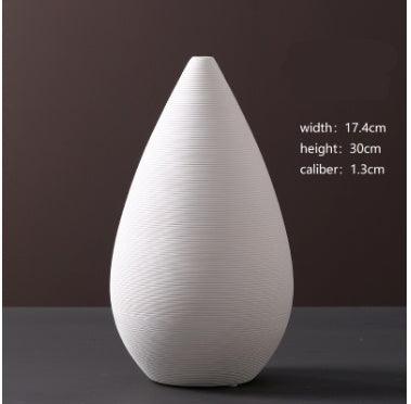 Wholesale Modern Minimalist White Ceramic Vase Ornaments European Creative Art Flower Arrangement Dried Flowers Artificial Flowers Home Decoration - Pacisia