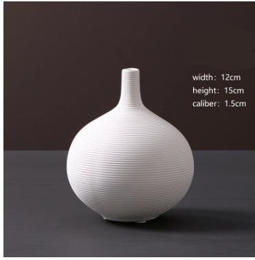 Wholesale Modern Minimalist White Ceramic Vase Ornaments European Creative Art Flower Arrangement Dried Flowers Artificial Flowers Home Decoration - Pacisia