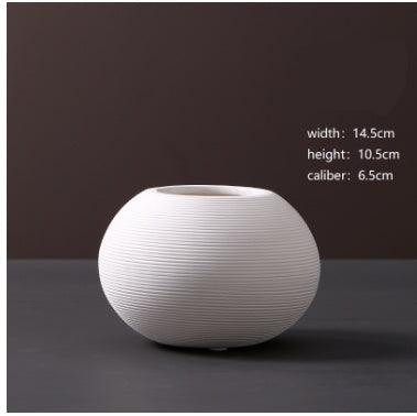 Wholesale Modern Minimalist White Ceramic Vase Ornaments European Creative Art Flower Arrangement Dried Flowers Artificial Flowers Home Decoration - Pacisia