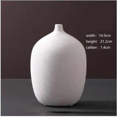 Wholesale Modern Minimalist White Ceramic Vase Ornaments European Creative Art Flower Arrangement Dried Flowers Artificial Flowers Home Decoration - Pacisia