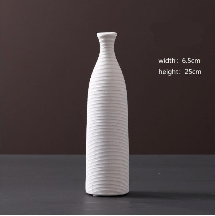 Wholesale Modern Minimalist White Ceramic Vase Ornaments European Creative Art Flower Arrangement Dried Flowers Artificial Flowers Home Decoration - Pacisia