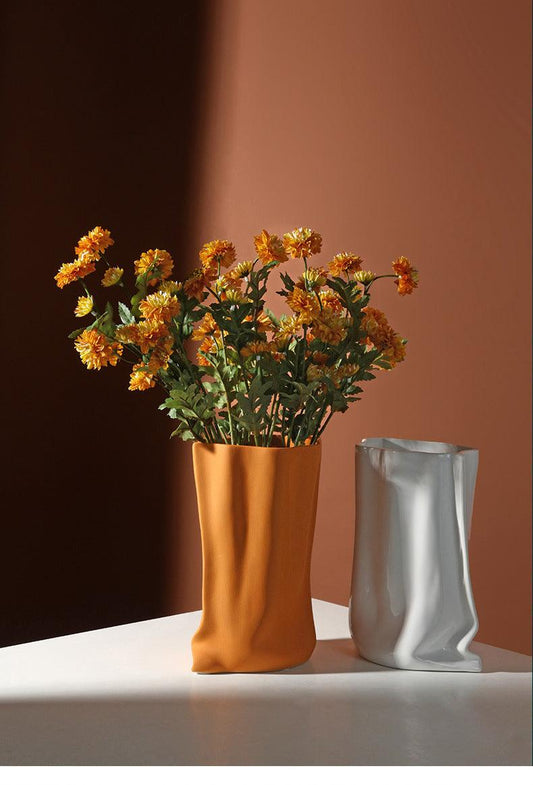 Nordic luxury Morandi vase ceramic flower arrangement living room TV cabinet flower arrangement model room soft decoration - Pacisia