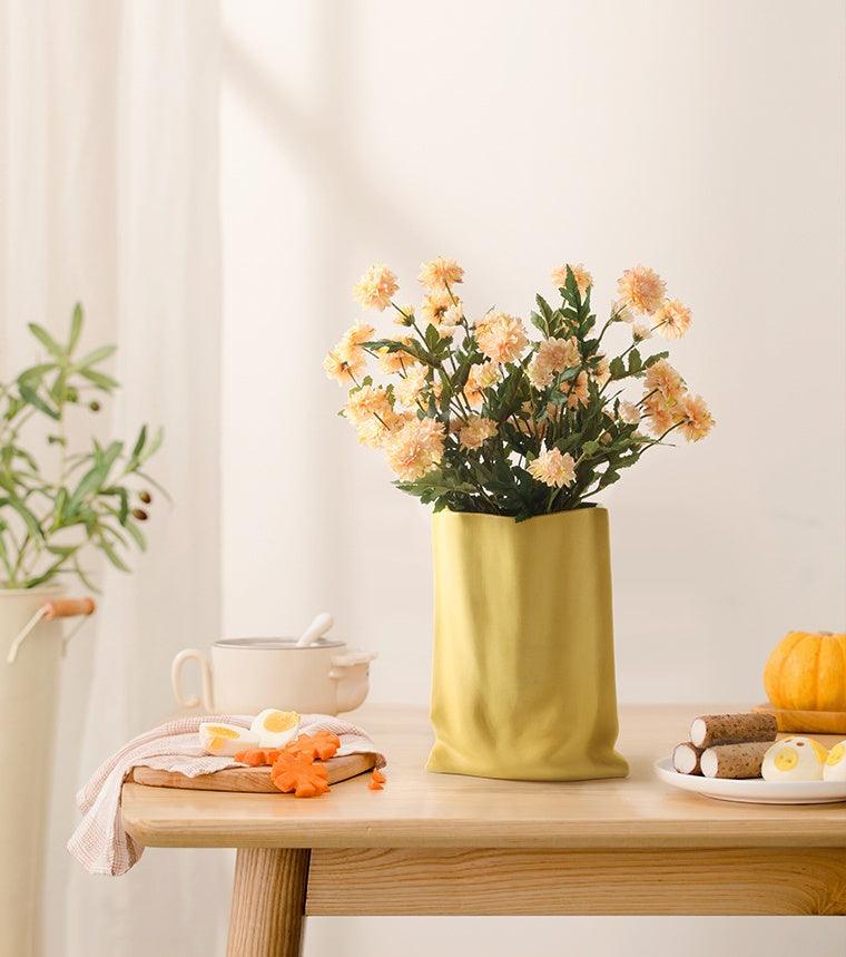 Nordic luxury Morandi vase ceramic flower arrangement living room TV cabinet flower arrangement model room soft decoration - Pacisia