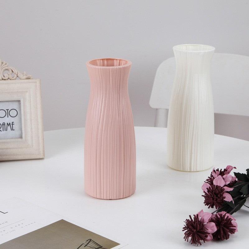 Plastic Vase Fashion Simple Anti-Drop Imitation Ceramic Vase Home Decoration Ornaments - Pacisia