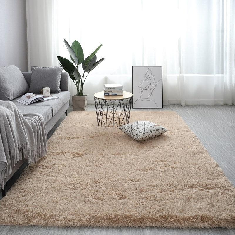 Nordic Fluffy Carpet Rugs For Bedroomliving Room Rectangle Large Size Plush Anti-slip Soft Carpet White Red 13 Colors - Pacisia