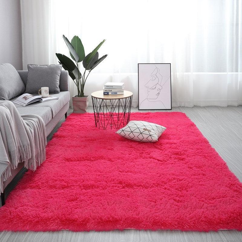 Nordic Fluffy Carpet Rugs For Bedroomliving Room Rectangle Large Size Plush Anti-slip Soft Carpet White Red 13 Colors - Pacisia