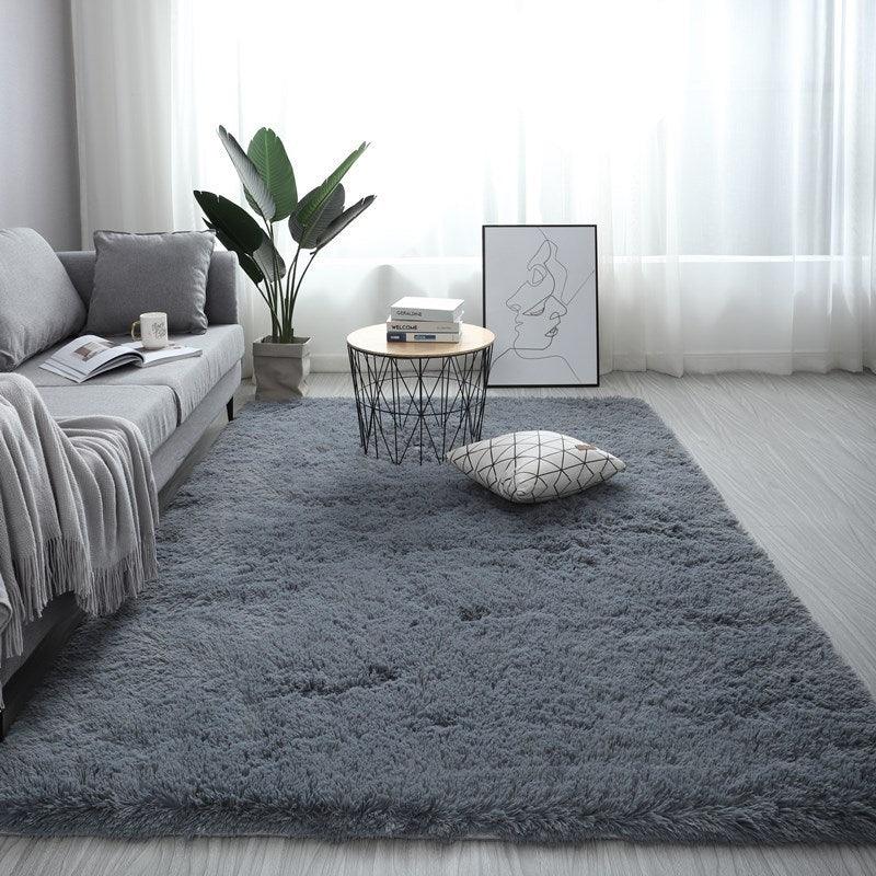 Nordic Fluffy Carpet Rugs For Bedroomliving Room Rectangle Large Size Plush Anti-slip Soft Carpet White Red 13 Colors - Pacisia