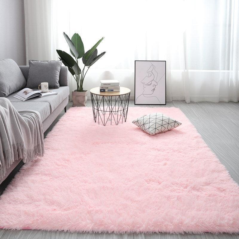 Nordic Fluffy Carpet Rugs For Bedroomliving Room Rectangle Large Size Plush Anti-slip Soft Carpet White Red 13 Colors - Pacisia