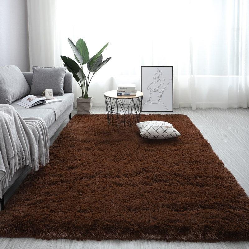 Nordic Fluffy Carpet Rugs For Bedroomliving Room Rectangle Large Size Plush Anti-slip Soft Carpet White Red 13 Colors - Pacisia