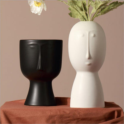 Ceramic Vase Decoration Dried Flower Art Face Flower - Pacisia