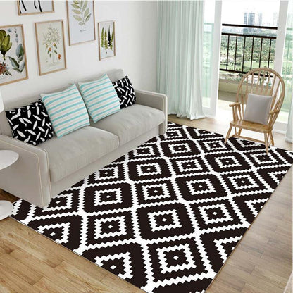 Simple Black And White Home Personality Tide Brand Living Room Bedroom Coffee Table Mat Into The Doormat Bedside European Carpet - Pacisia