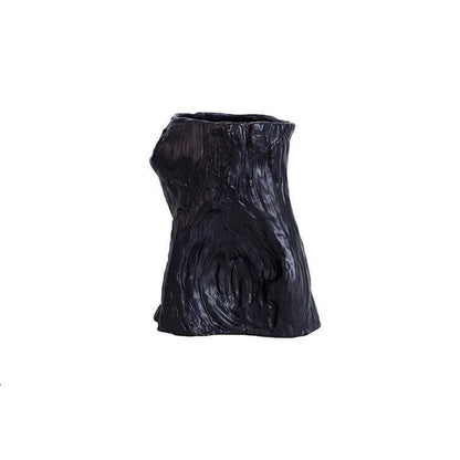 Nordic Simple Black And White Ceramic Creative Stump Vase Fashion Home Villa Model Room Soft Decoration Handicraft Flower - Pacisia