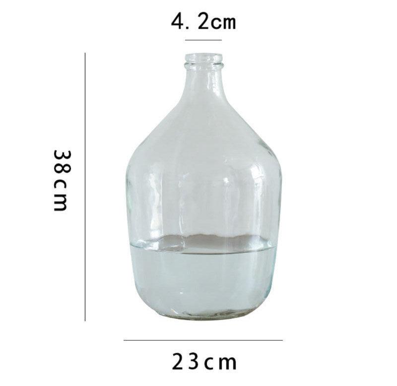 Japanese Bell Horse Drunk Wood Nantian Bamboo Nordic Style Simple Thin Mouth Big Belly Bottle Vase Transparent Indoor Flower Arranging Device - Pacisia