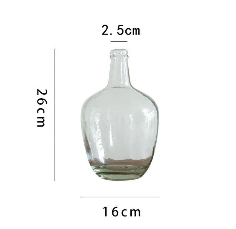 Japanese Bell Horse Drunk Wood Nantian Bamboo Nordic Style Simple Thin Mouth Big Belly Bottle Vase Transparent Indoor Flower Arranging Device - Pacisia