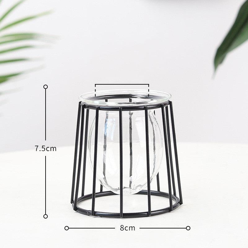 Nordic Minimalist Wrought Iron Geometric Glass Test Tube Hydroponic Vase Home Desktop Decoration - Pacisia