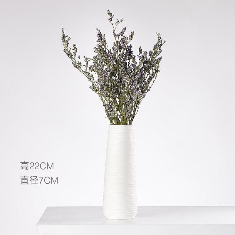 Wind Ceramic Dried Flower Vase Small Flower Flower Arrangement White Desktop Living Room Home Decoration Ornaments - Pacisia