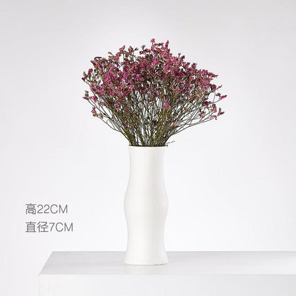 Wind Ceramic Dried Flower Vase Small Flower Flower Arrangement White Desktop Living Room Home Decoration Ornaments - Pacisia