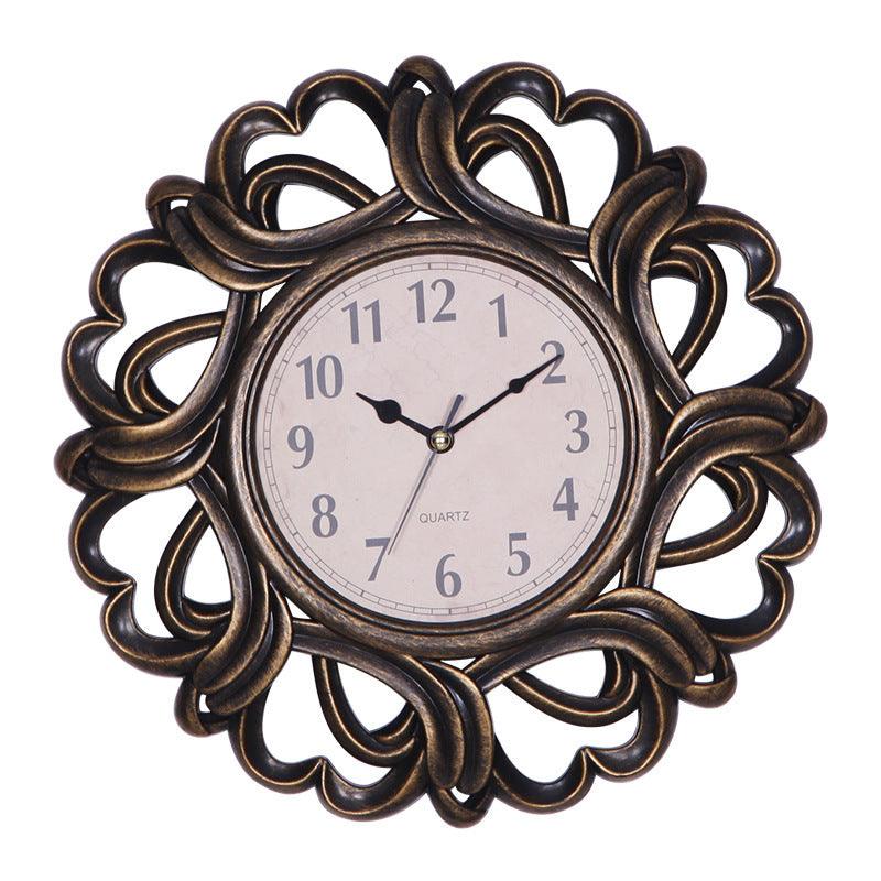 Retro Wall Clock 10 Inch European Creative Clock Living Room Clock Custom Generation Quartz Clock - Pacisia