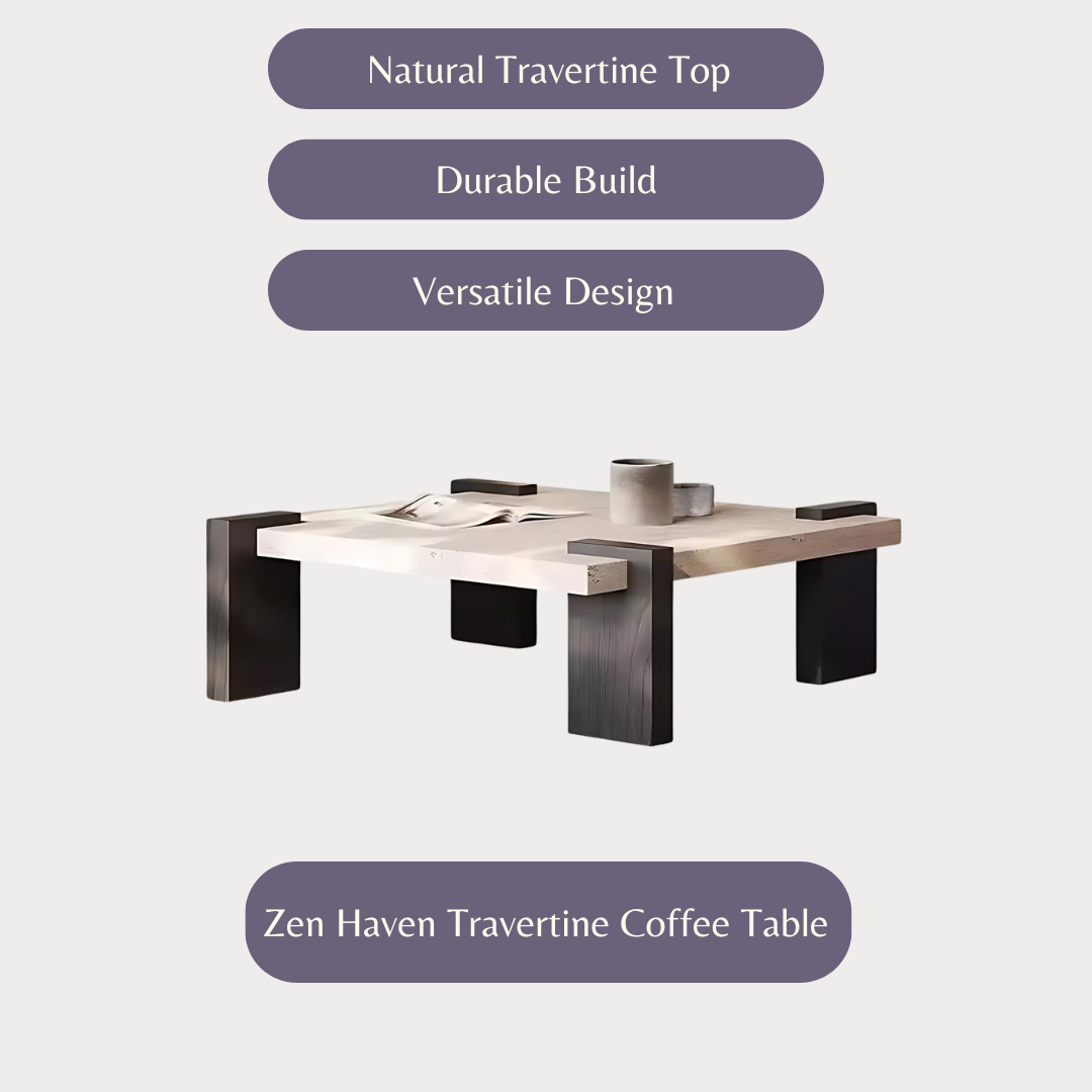 Zen Haven Travertine Coffee Table