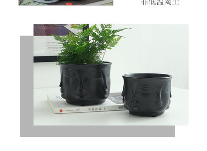 Electroplating Decoration Ceramic Electroplating Vase Ceramic Flower Pot Art Face Vase - Pacisia