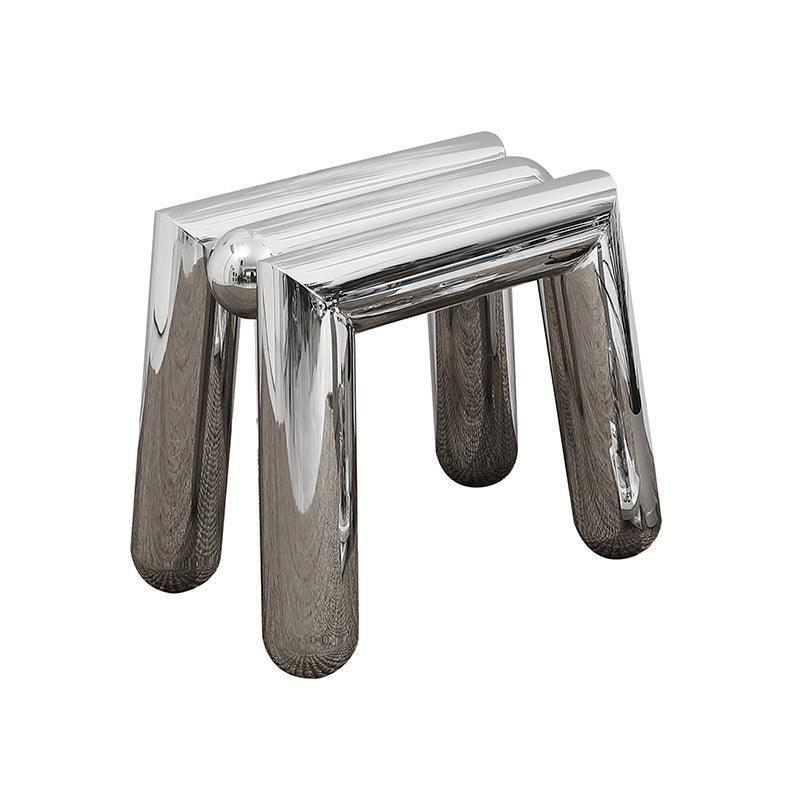 Minimalist Side Table Short Stool Coffee Living Room Stainless Steel Italian Household Shoes - Pacisia