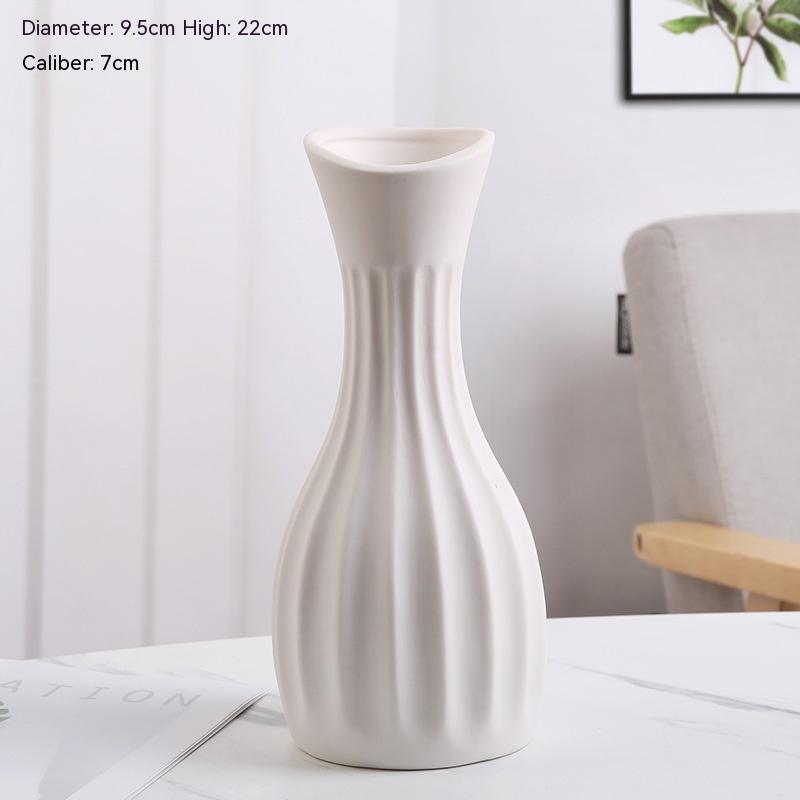Home Decoration Ceramic Vase Dried Flower Arrangement Vase Starry Sky Minimalist Creative Decoration White Living Room - Pacisia