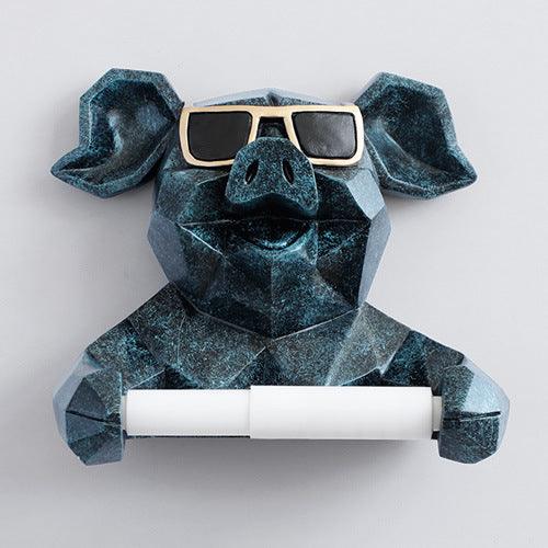 Creative Toilet Tissue Holder Free Punch Cartoon Roll Tube Cute Animal Wall-mounted Tissue Box - Pacisia