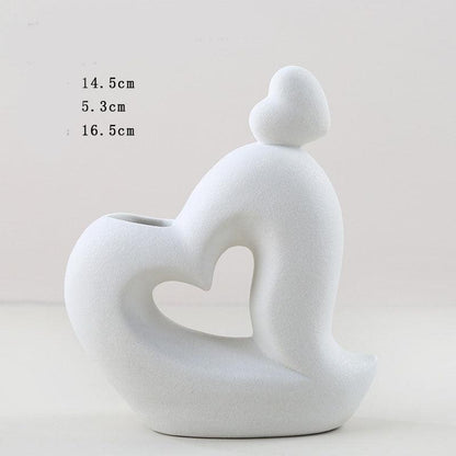 Ceramic Vase Home Decor Room Decoration Sculpture Matte Abstract Character Vase Statue Living Room Decoration Desktop Pen Holder - Pacisia